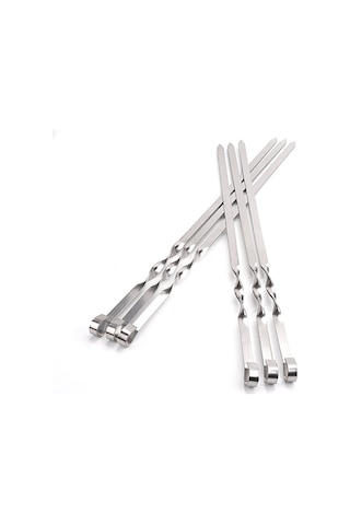 12 Adet Paslanmaz Çelik Kebap, Tekrar Kullanılabilir Kebap Çubukları, Kamp Ateşi Veya Izgara Tavası İçin 50 Cm Kebap