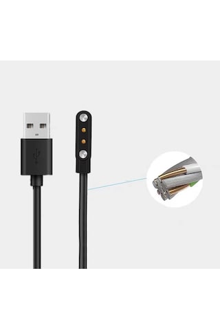 Mobilefix Siyah Haylou Solar Ls05 Akıllı Saat Usb Şarj Kablosu