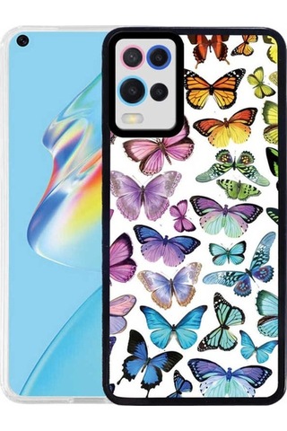 Oppo A54 4g Kılıf Zore M-fit Desenli Kapak Butterfly No3