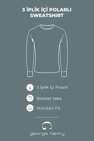 George Henry 2'li Paket Pamuklu Standart Fit Normal Kesim Bisiklet Yaka Sweatshirt Siyah