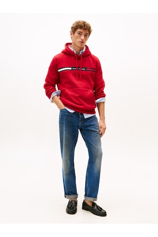 Tommy Hilfiger Hılfıger Chest Insert Hoody Erkek Kırmızı Sweatshirt - Mw0mw37361 Kırmızı