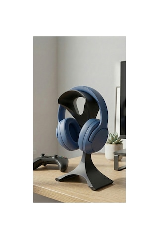 Fandora Modern Minimalist Masaüstü Kulaklık Standı - Gamer Headset Askısı Tutucu Siyah