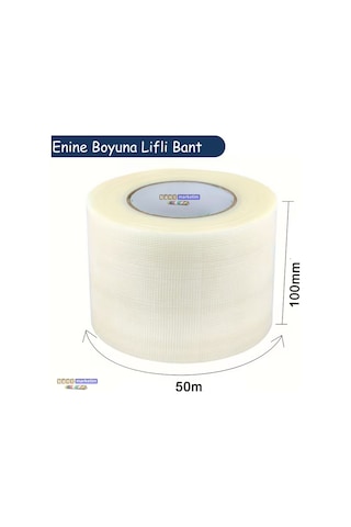 Yırtılmaya Karşı Dirençli, Yüksek Yapışma Gücü Enine Boyuna Lifli Bant 100mmx50mt