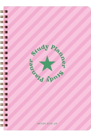 A5 Spiralli Ders Çalışma Planlayıcısı - Study Planner - Sınava Hazırlık Ayt-tyt-kpss-ales-yds Pembe Çok Renkli
