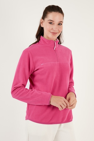 Lela Slim Fit Yumuşak Dokulu Anti-Pilling Tüylenme Yapmayan Yarım Fermuarlı Bayan Polar 5907000 Pembe