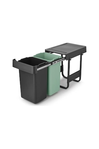 Brabantıa Sort&go Buılt In Dark Grey Çöp Kutusu 2x15lt Yeşil