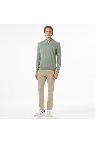 Nautica Erkek Yeşil Classic Fit Kazak Düz S57104t Yeşil
