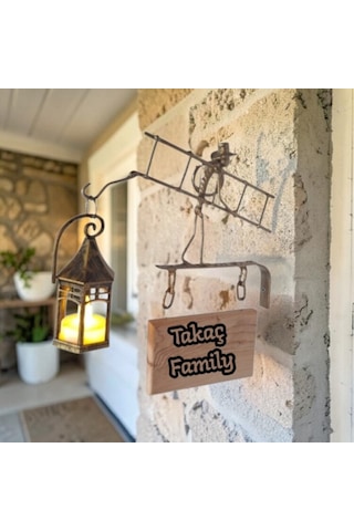 Kişiselleştirilebilir Tabelalı Fener Askısı ve Çiçek Askılığı WH013