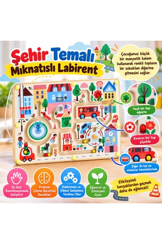Şehir Temalı Mıknatıslı Labirent