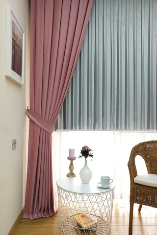 Evdepo Home Pembe Düz Renk Pileli Soft Fon Perde Pile Tek Kanat Pembe