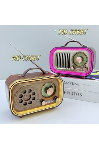 Rgb Kablosuz Şarjlı Nostaljik Radyo Mp3, Sd, Usb Bluetooth Hoparlör 1316