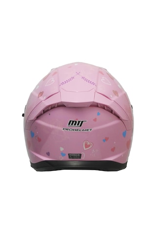 M-910 Lady Stora Güneş Vizörlü Pembe Kask Gökkuşağı Camlı Parlak Pembe