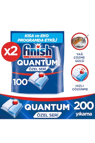 Finish Quantum Özel Seri Bulaşık Makinesi Deterjanı Kapsül Tablet 200 Adet (100 x 2)