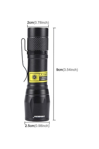 Yifomall Alüminyum El Feneri 513: Yan Işık, Kalem Klasması, Yakın-uzak Odak, Direk Şarj Ve Veri Kablosu İle Kutulu Paket Siyah