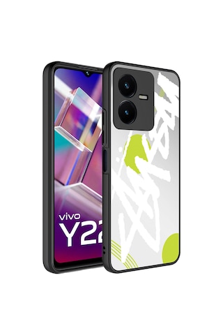 Zore Vivo Y35 Kılıf Aynalı Desenli Kamera Korumalı Parlak Msra Mirror Kapak - Yazı Yazı