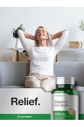 Horbäach Slippery Elm Bark 4000 Mg 200 Caps Aromasız