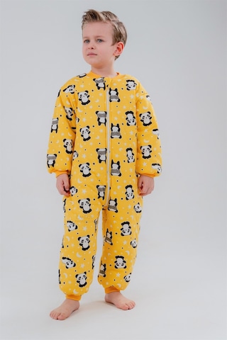 Kız Erkek Çocuk Kalın Elyaf Dolgulu 2.5 Tog Desenli Uyku Tulumu-sarı Sarı