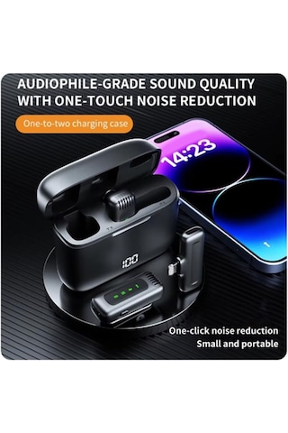 Nsssunnre Kablosuz Yaka Mikrofonu Taşınabilir Gürültü Azaltma