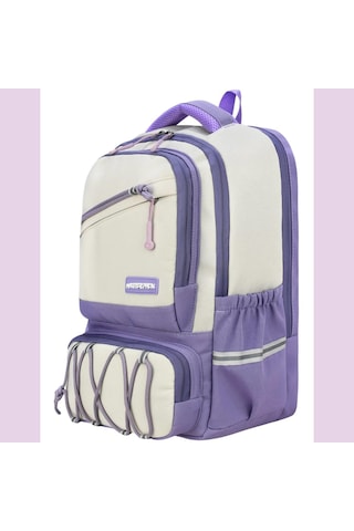 Ortopedik Ultra Lüx Büyük Boy 45 32 25 Cm Su Geçirmez Laptop Bölmeli Sırt Çantası Mor