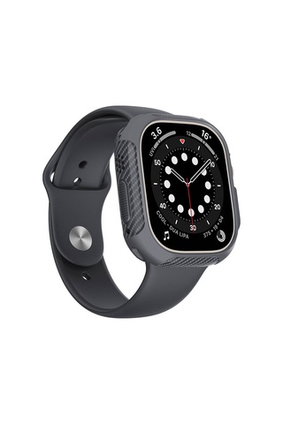 Ekılıf - Apple Uyumlu Watch Ultra 49mm - Kasa Koruyucu Silikon Tpu Kasa Koruyucu Watch Gard 31 - Gri