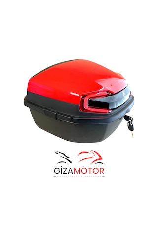 Işıklı Sırt Dayamalı Motosiklet Çantası Kırmızı 33lt