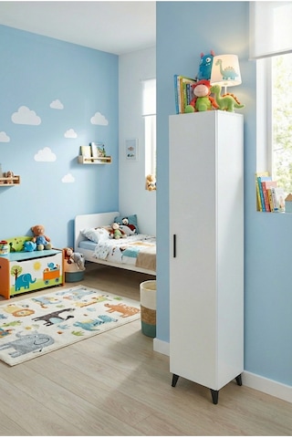 Alesta Life Tek Kapaklı 4 Raflı Mutfak Banyo Kiler Dolabı Çok Amaçlı Dolap Beyaz