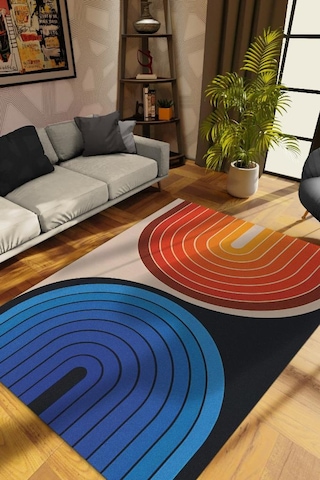 Homshtag Gecem Ve Gündüzüm Ying Yang Halı Renkli Oturma Odası Halısı Çok Renkli