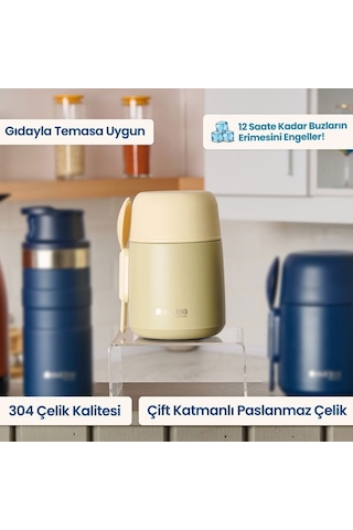 Evidea Kitchen Yemek Termosu - Bej - 500 Ml Bej