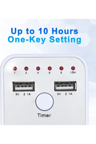 Shineyee "3680w Akıllı Zamanlayıcılı Priz, 2 Usb Portlu Hızlı Şarj, 6 Zaman Aralığı Ayarlanabilir, Avrupa Modeli"