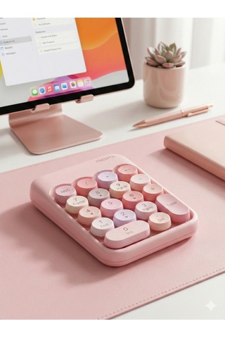 Klyvera Mofii Kablosuz Sayısal Tuş Takımı Usb Alıcılı Numpad Pembe Siyah