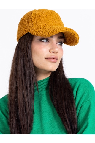 Ladycolor Şapka Peluş Ponpon Kumaş Sarı