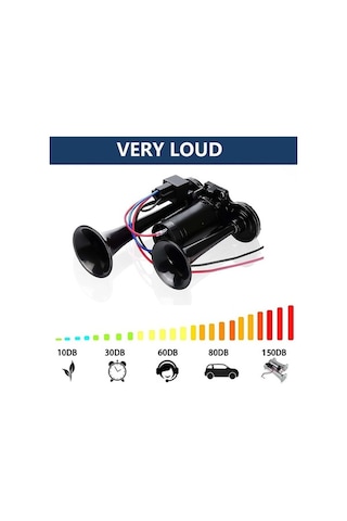 Novahub Yüksek Süper Sesle Korna Korna Korna Kiti, Kiti Havalı Araba Altın 2 150db 12v Ng Altın