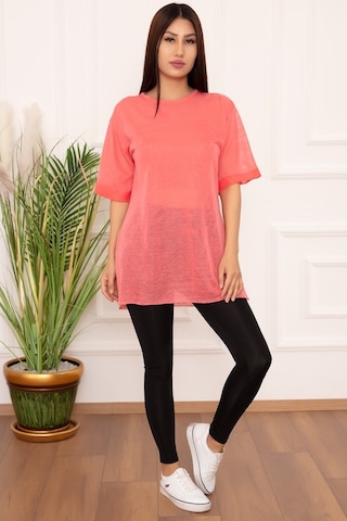 Kalopya Bayan Basic Salaş Esp12 T-Shirt Pembe