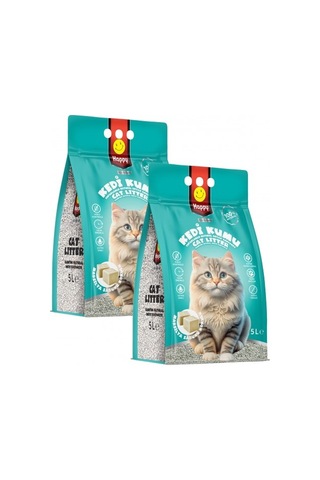 Happy Topaklanan Bentonit Marsilya Sabunlu Kedi Kumu 2 x 5 L
