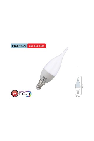 5 Adet Çok Kaliteli E14 Duy 5 Watt, 6400 Kelvin Beyaz Işık Led Ampul, Avize, Şamdan Ampulü Mum Ampul