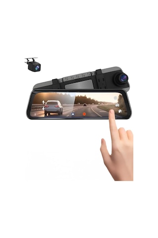 Lenovo M8/8804 Siyah 4k Araç İçi 9.6 İnç Dokunmatik Dikiz Ayna Gece Görüş Gps Önvearka Araç Kamerası