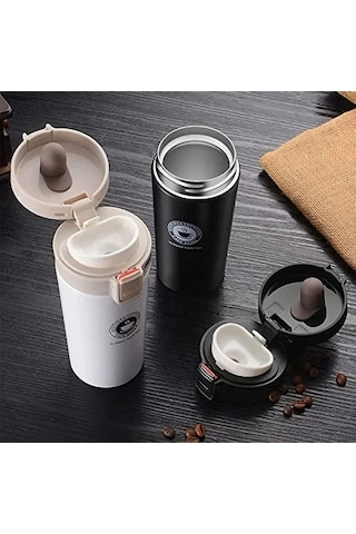 500 Ml Termal Kupa Sızdırmaz Termos Kupa Kahve Çift Duvar 304 Diğer Siyah
