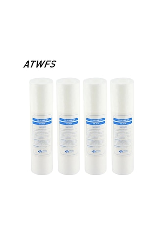 Atwfs Su Arıtma 10 Inç 4 Adet 1-mikron Tortu Su Filtresi Kartuşu Pp Pamuk Filtre Su Filtresi Sistemi