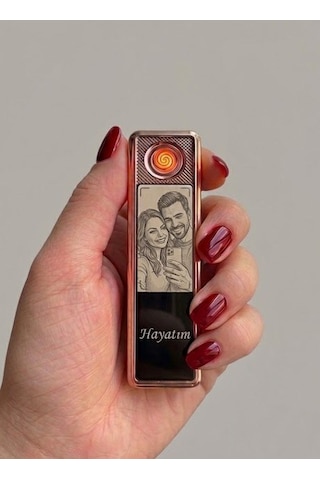 Kişiye Özel Fotoğraf Baskılı Usb Şarjlı Rezizdanslı Çakmak - Fotoğraflı & İsimli