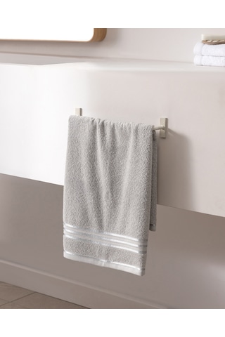 Madame Coco Marnot %100 Pamuk Bordürü Floşlu Yüz Havlusu - Açık Gri - 50x80 Cm 8684427338933 Çok Renkli