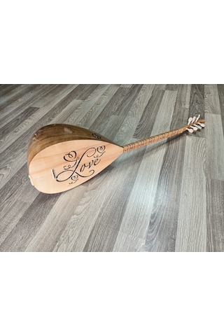 BAĞLAMA LOVE DESENLİ UZUN SAP TAM SET SAZ
