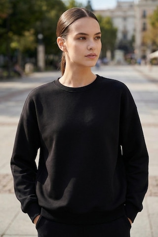 Tommy Life Basic Oversıze O Yaka 2li Paket Siyah Kadın Sweatshirt - 97053