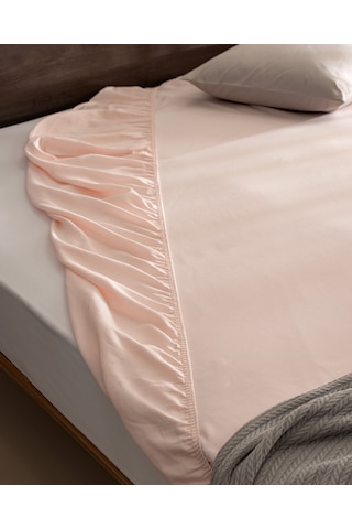 Ciel Tek Kişilik %100 Pamuk Lastikli Saten Çarşaf - Açık Pudra 8684427179703 Çok Renkli