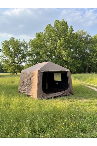 Fischer 6-8 Kişilik Tenteli Fresh&black Şişme Çadır Baca Çıkışlı 250x290x190cm Kahverengi
