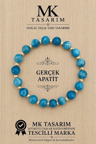 Gerçek Apatit Bileklik Mk.7000.835- Rahatlık-dinginlik-enerji- Stres Bilekliği Çok Renkli