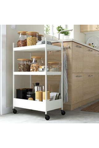Ikea Nıssafors Servis Arabası, Beyaz, 50,5x30x83 Cm