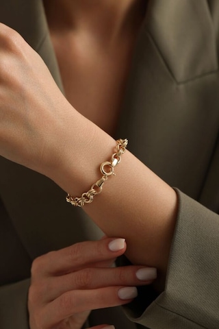 Sembol Gold Eterna Altın Sevgi Bilekliği Şans Bilekliği T13671 Renkli Sarı Altın