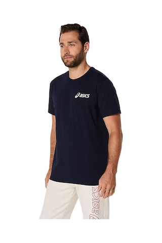 Asics Erkek Tişört Chest Logo Ss Tee 2031e659-402 Koyu Lacivert