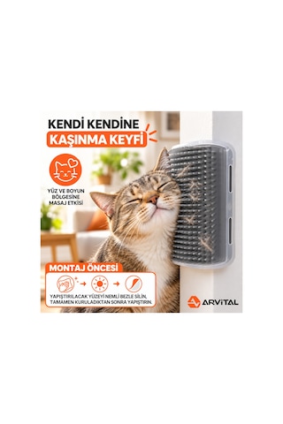 Xl Kedi Kaşıma Ve Kaşınma Aparatı 15x8 Cm Duvara Köşeye Monte, Kedi Nanesi Hediyeli