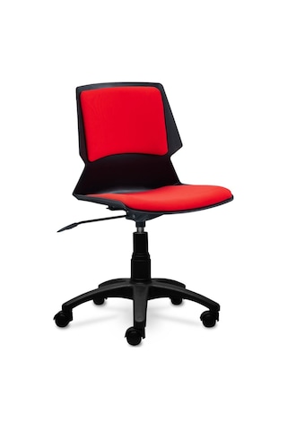 Ofiscombin Ofis Büro Ev Ayarlı Tekerlekli Öğrenci Çocuk Bilgisayar Ders Çalışma Koltuğu Kirmizi Kumaş 00047499402